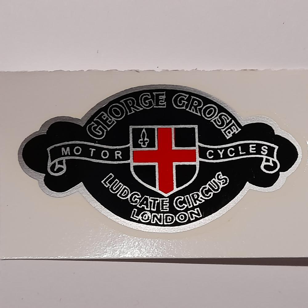 motorcycle, waterslide transfer, dealer decals, George Grose, Ludgate Circus London