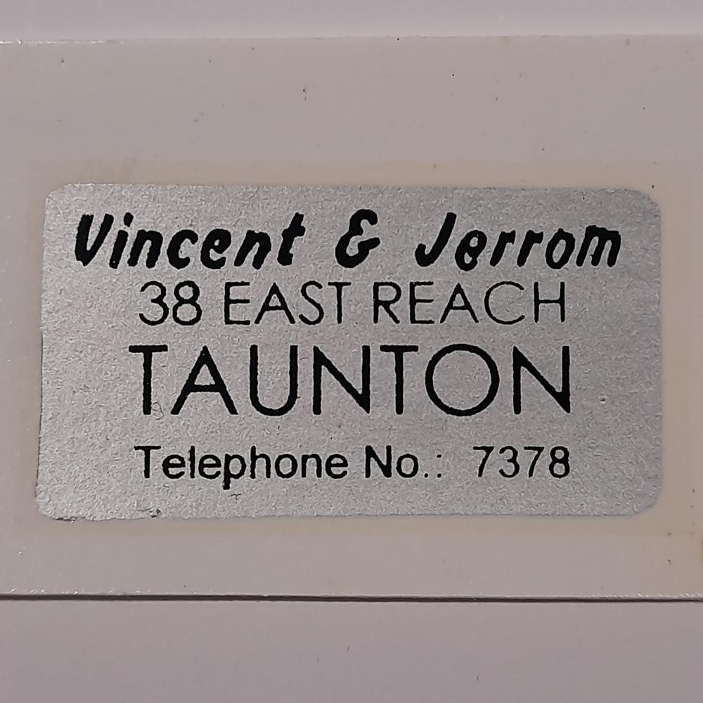 Motorcycle, waterslide transfer, dealer decals,Vincent & Jerome, Taunton 